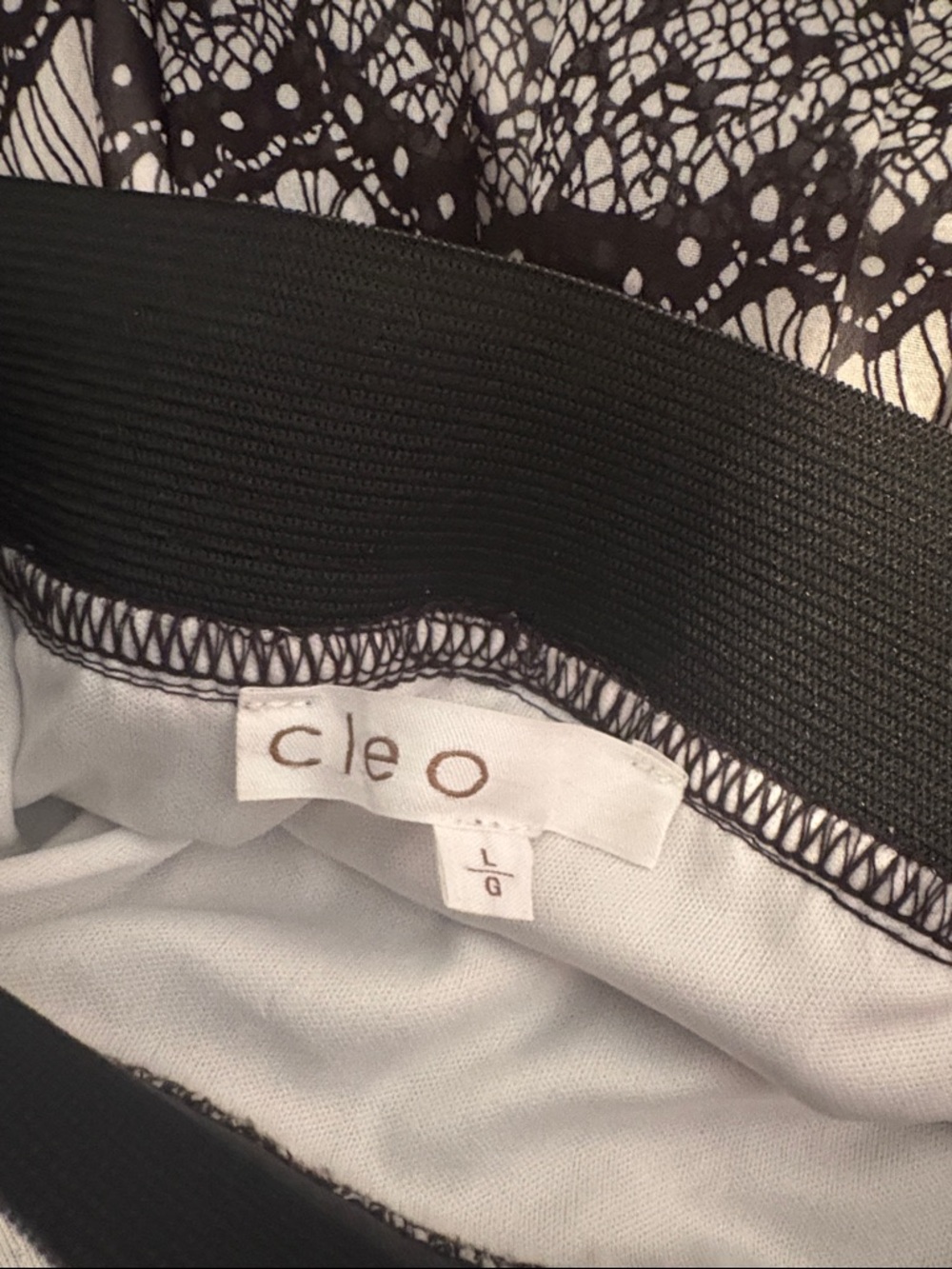 cleo Black and White Lace-Print Circle Skirt - Picture 2 of 4
